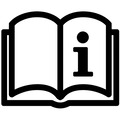 Læs brugsanvisningen før brug + symbol (i) 
